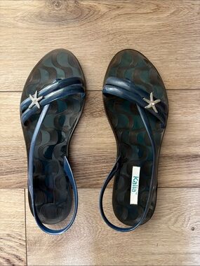 Kalia Navy Starfish Slingback Sandals